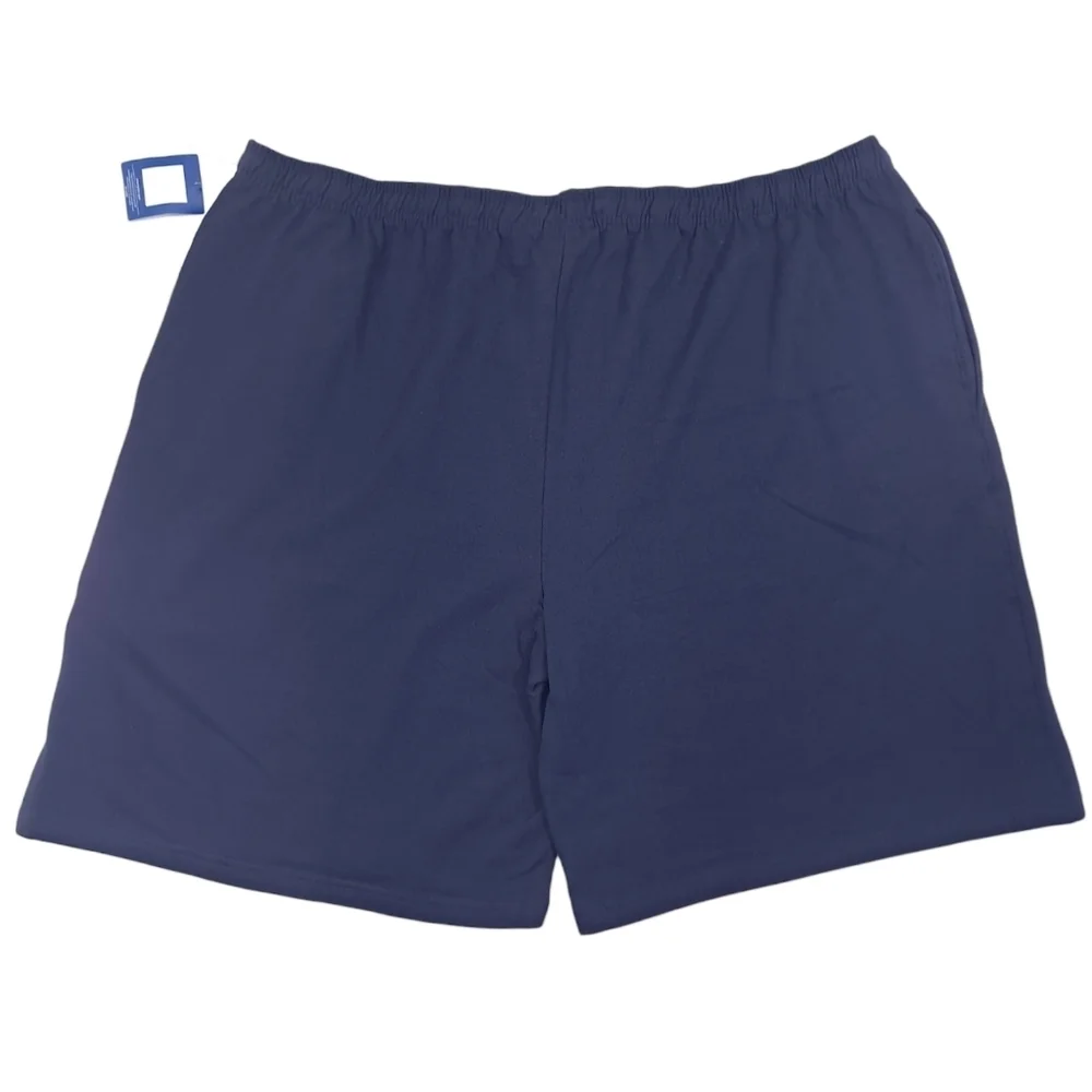 Champion Men's Big & Tall Navy Blue Fleece Sweat Shorts Pockets Logo - Size 5XL - Picture 5 of 9